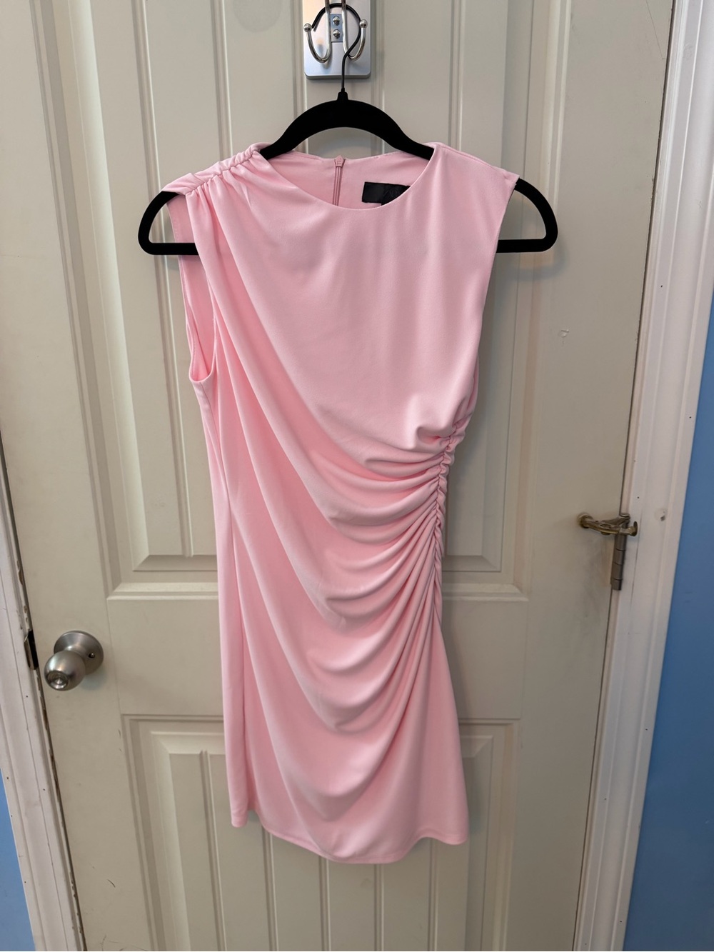 Zara One-Shoulder Pink Ruched Draped Dress